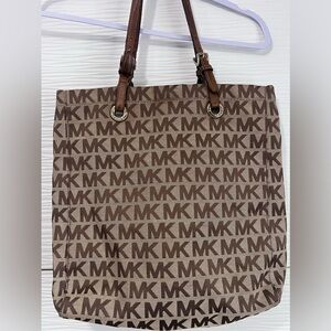Vintage canvas Michael Kors Tote Purse brown beige